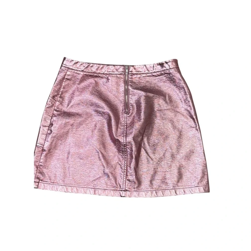 Art‎ Class Girls XL 14-16 Metallic Pink Faux Leather Mini Skirt A-Line Zipper
